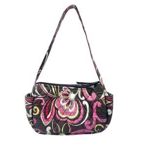 Vera Bradley Retired Brown Puccini Maggie Floral Quilted Small Shoulder Bag